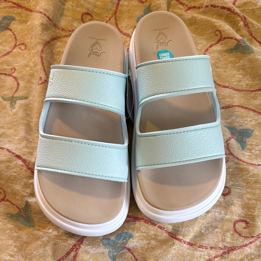 Light Blue Slide Sandals reef